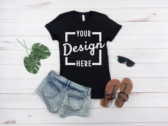 Black Shirt Mockup Bella Canvas Unisex Women Tshirt Mockup Etsy
