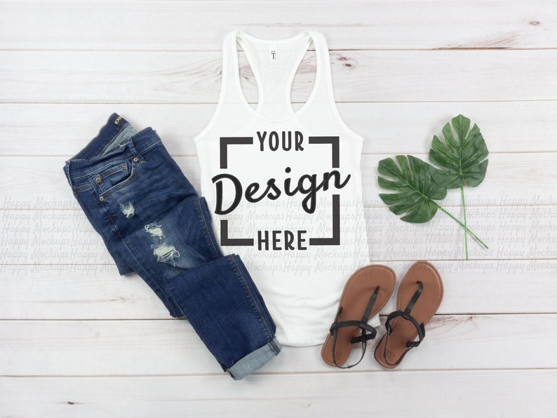 Download Tank Top Mock Up Blank White Shirt Next Level Tank Mockup | Etsy