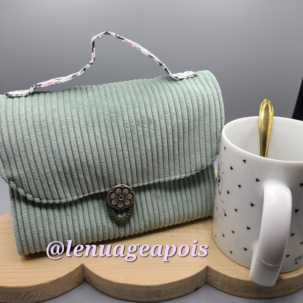 Mug bag, sac à tasse/mug en velours côtelé