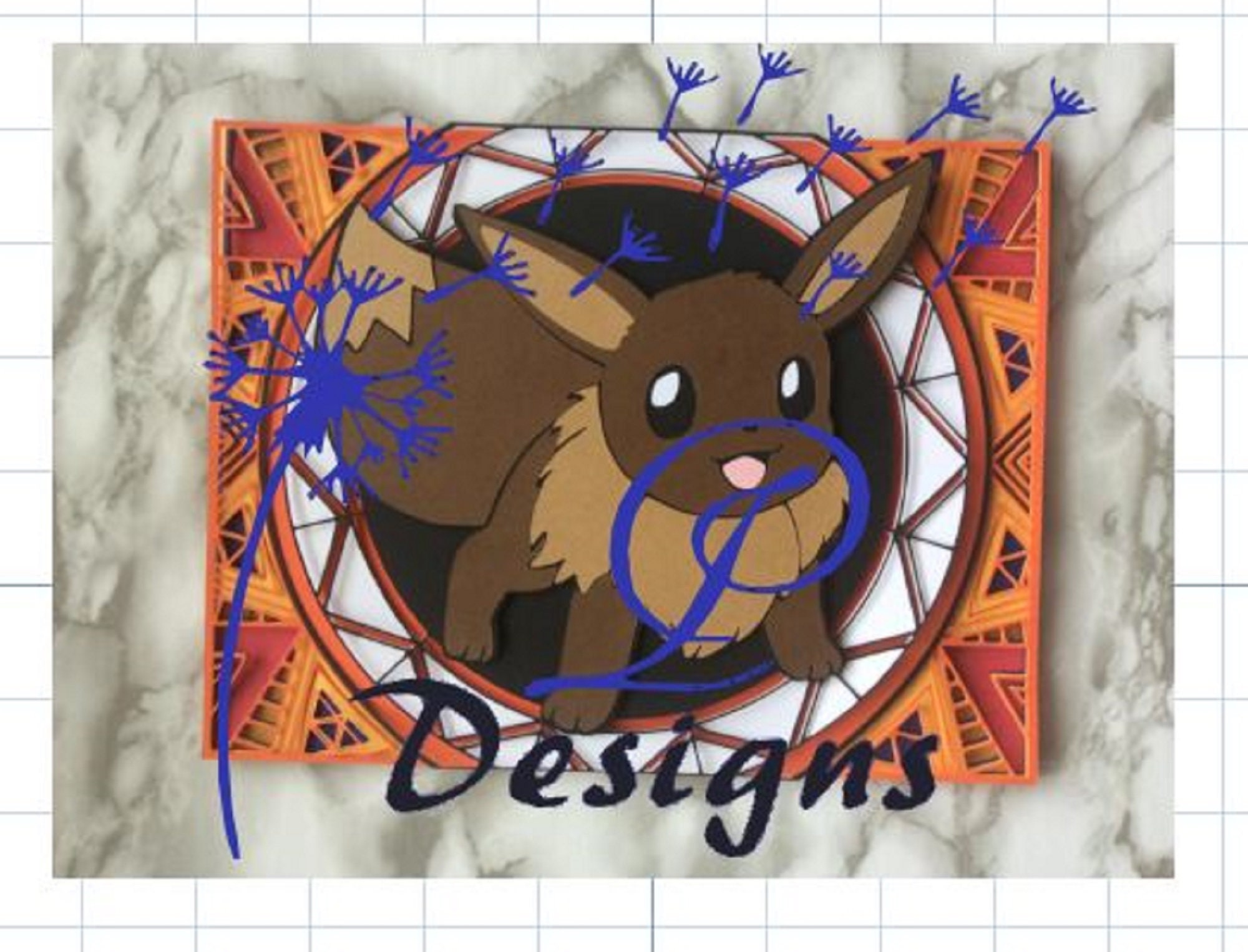 3D Layered Pokemon Eevee Mandala - Etsy