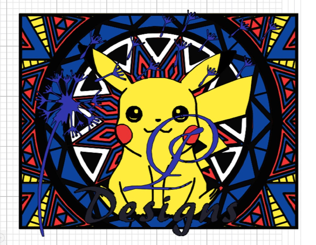 3D Layered Pikachu Mandala - Etsy