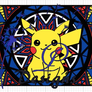 3D layered Pikachu mandala