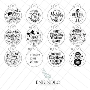 MADE TO ORDER - Christmas Baubles Ornament/Decorations | First Christmas Keepsake | Flat Acrylic Christmas Baubles | Custom | Personalise