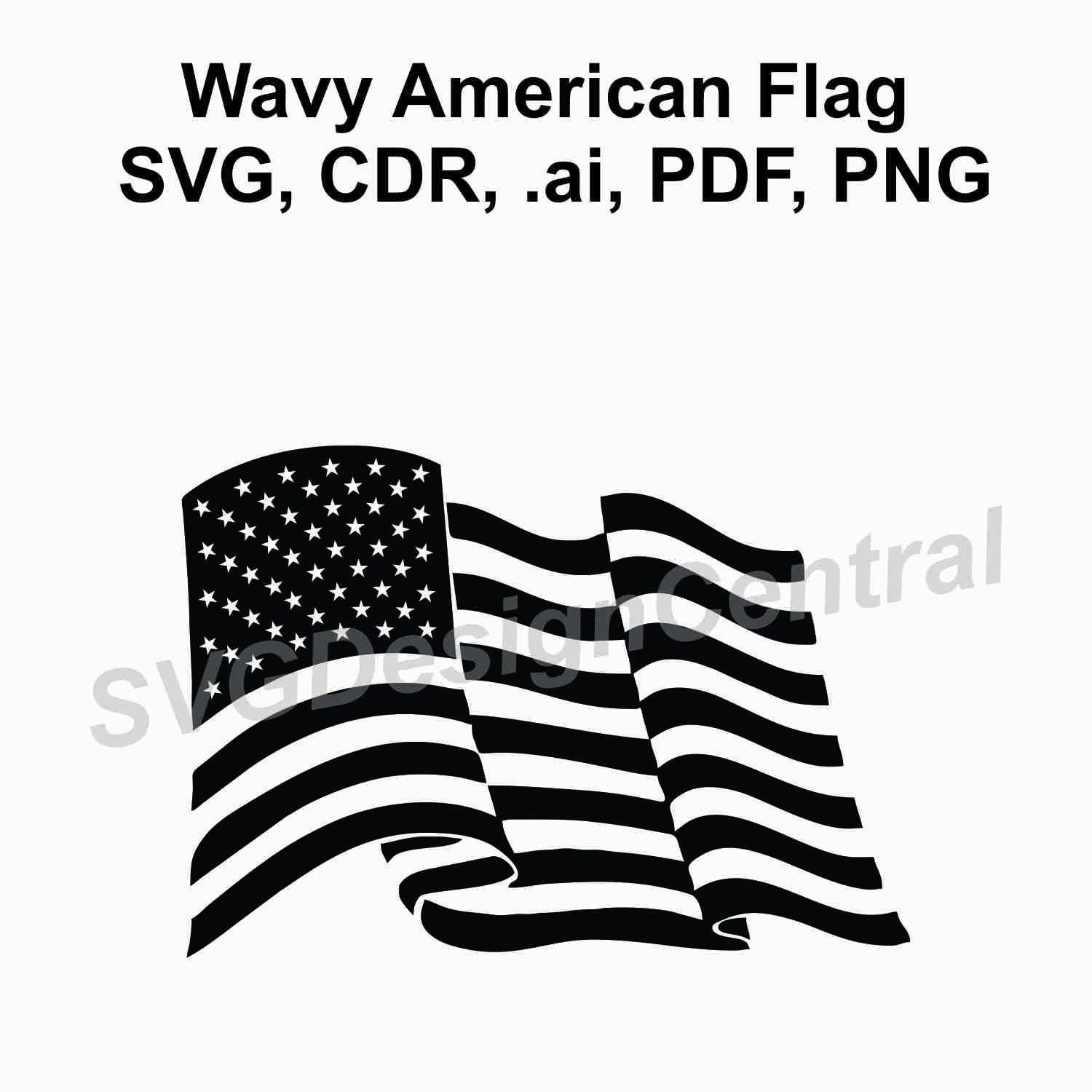Wavy American Flag SVG, PDF, Ai, Cdr, PNG 