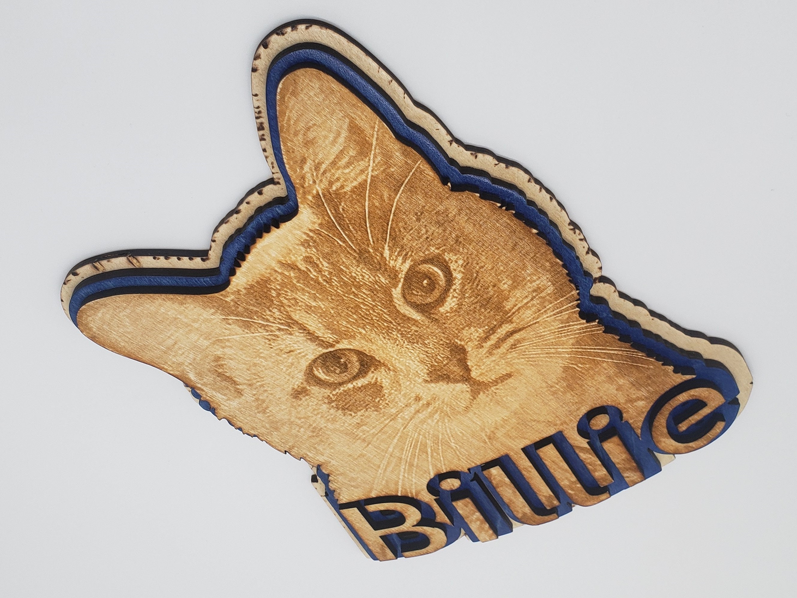 Personalized Cat Engraving with Pet's Name laser cut into Etsy