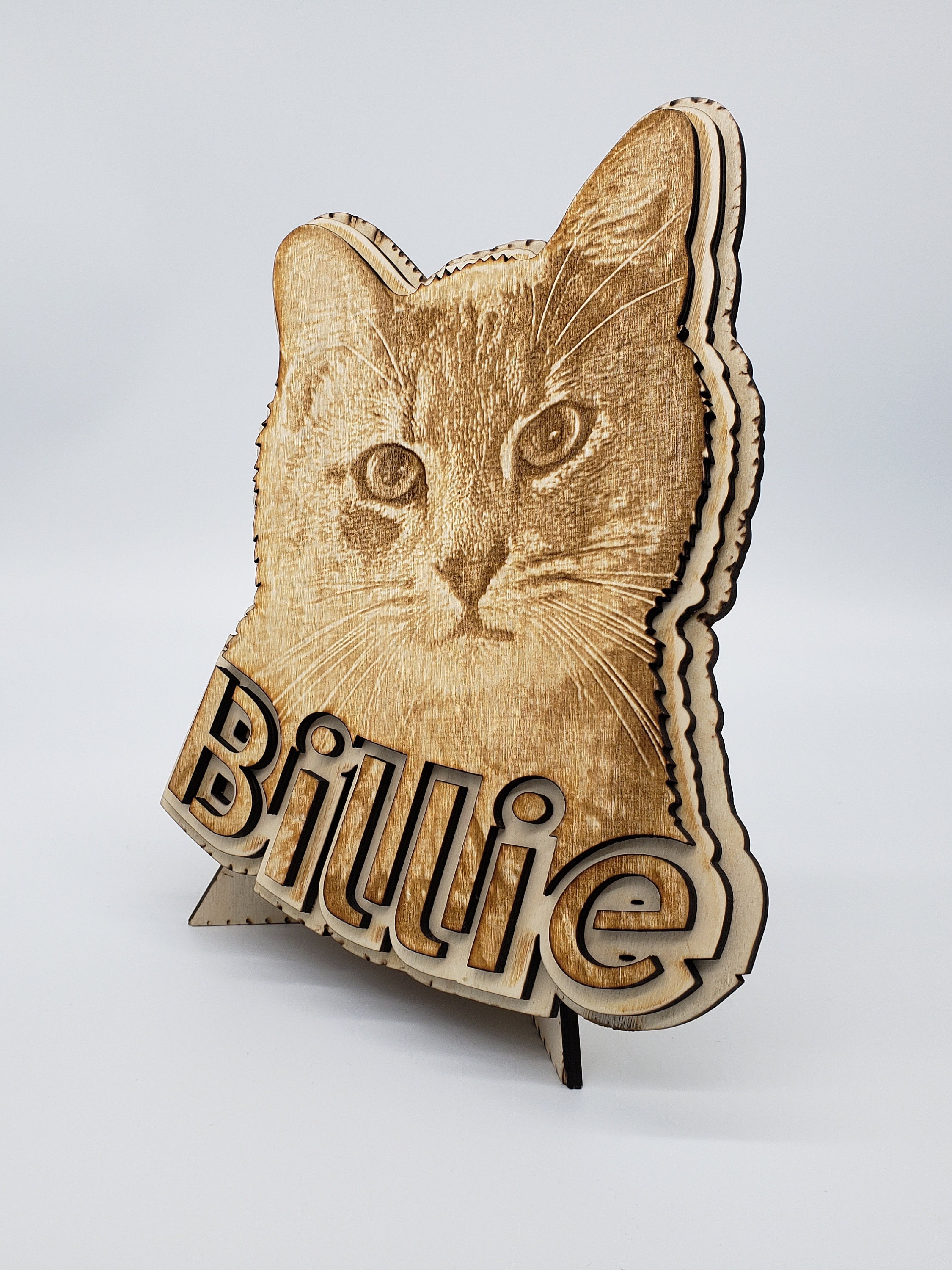 Personalized Cat Engraving with Pet's Name laser cut into Etsy