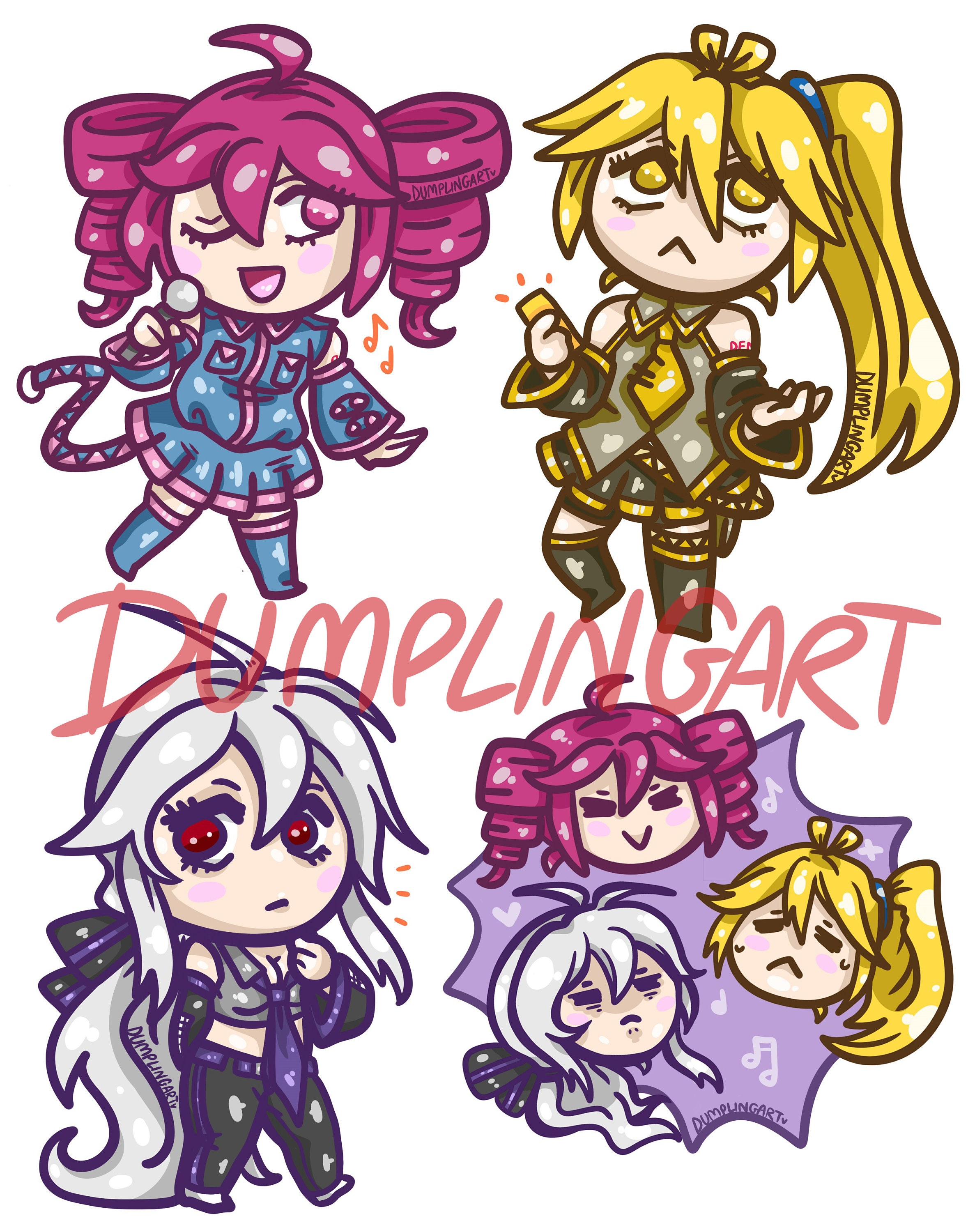 Kasane Teto Akita Neru Yowane Haku Sticker Pack Etsy