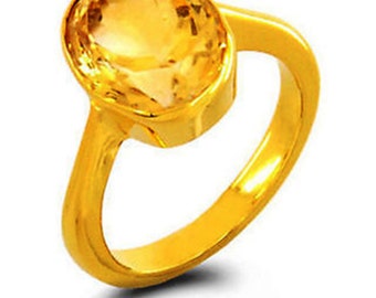 pukhraj stone gold ring design for ladies