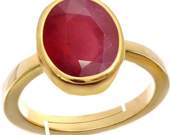 Pierścionek Panchadhatu z naturalnym, certyfikowanym rubinem o masie od 4,00 do 11,00 ct: pierścień astrologiczny Manik Unisex