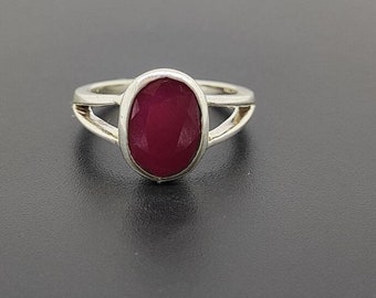Natural Certified Indian Unheated Ruby Ring: Manik 92.5 Sterling Silver Astrology Ring