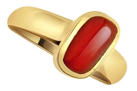 9.25 ratti Red Coral (Moonga) Gemstone Stone Citified Coral Gemstone Rashi  Ratan Coral Stone Finger Rings