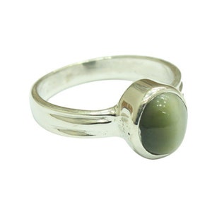 Natural Cat&#39;s Eye Sterling Silver Ring: Unisex Astrology Jewelry