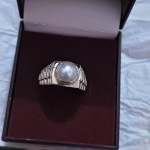 South Sea Pearl Ring: 925 Sterling Silver Astrology Ring