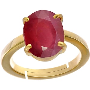 Certified Ruby Panchadhatu Ring: 22K Gold Plated Astrology Ring