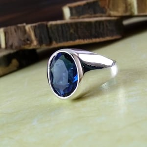Blue Sapphire,Natural Certified Dark Blue Sapphire/Neelam 4.00-11.00Ct Astrology Purpose Ring In Solid Sterling Silver 92.5 By ABHAY GEMS
