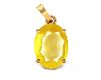 Certified Yellow Sapphire Pendant: Panchdhatu Rashi Ratan Astrological Jewelry