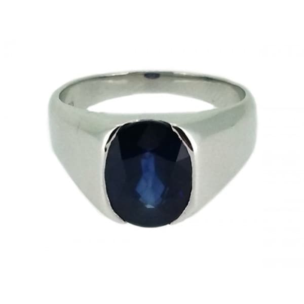 Natural Certified Blue  Sapphire/Neelam 92.5 Sterling Silver  Rashi Ratan Astrological Purpose Ring For Men & Women  By ABHAY GEMS