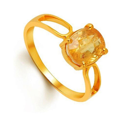 7.15 Carat Yellow Sapphire / Pukhraj gemstone Ring for Men And Woman  Bierthstone | eBay