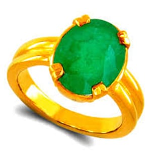 Natural Emerald Gemstone Ring: Astrological Copper Ring for Unisex