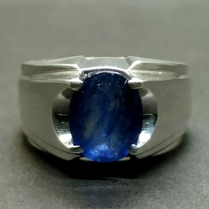 Blue Sapphire,Natural Certified Dark Blue Sapphire/Neelam 4.00-11.00Ct Astrology Purpose Ring In Solid Sterling Silver 92.5 By ABHAY GEMS