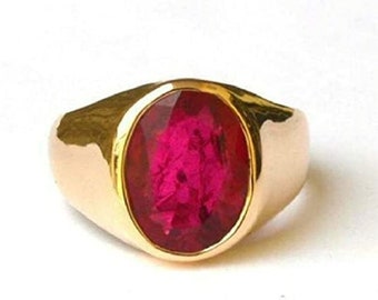 Rashi Ratan Use Ruby/ Manik{Manak/Mankya} 4.00-11.00 Ct. stone Panchdhatu/Copper Ring, Purpose Ring For Men & Women By ABHAY GEMS