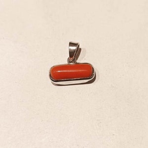 Certified Coral Silver Pendant: 92.5 Sterling Silver Astrology Charm
