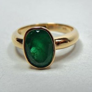 Certified Emerald Gemstone Ring: Astrological Copper Ring for Men & Women
