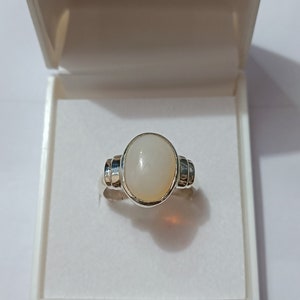 Natural Certified Australia White Opal 4.00-11.00Ct Astrological Ring In 92.5 Sterling Silver Handmade Ring For Men And Women By ABHAY GEMS