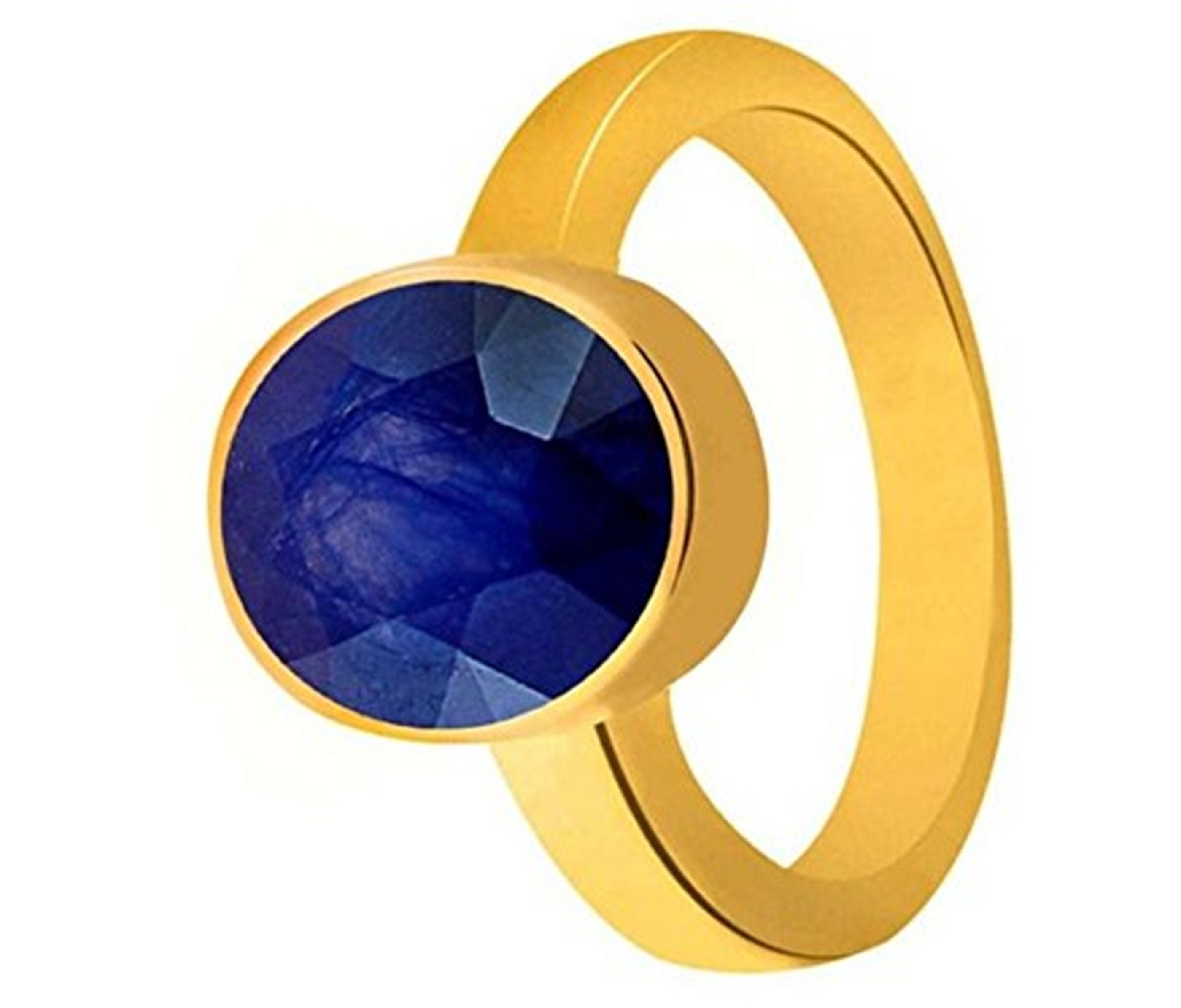 Emerald Cut Blue Sapphire East West and Diamond Ring in 14K Yellow Gold |  Audry Rose