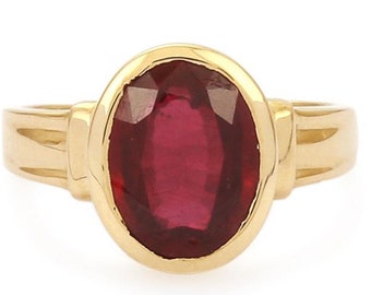Natural Certified Ruby 4.00 To 11.00 Ct Panchadhatu Ring: Manik Unisex Astrology Ring