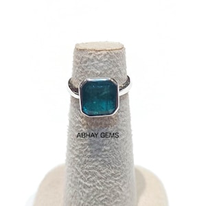 Natural Emerald Sterling Silver Ring: AAA+ Gemstone, Unisex Astrology Ring