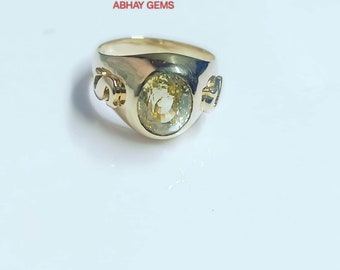 Natural Certified Unheated 4.00-11.00Ct Ceylon Yellow Sapphire Ring: 18k Gold Pukhraj Ring For Unisex !