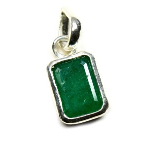 Emerald Sterling Silver Pendant: May Birthstone Astrology Jewelry