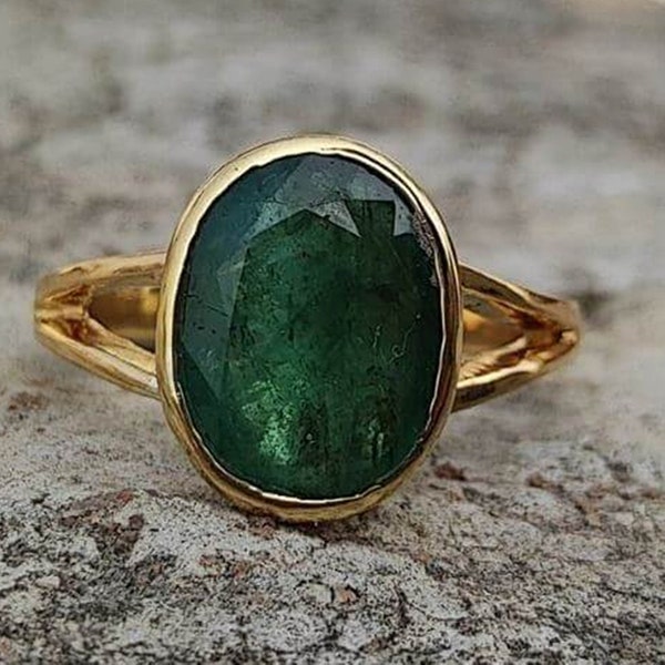 Natural Certified Emerald/Panna 3.00-11.00Ct Gemstone Copper (Panuchdhatu) Astrological Ring, Emerald Ring For Men & Women By ABHAY GEMS