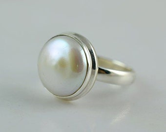 Natural Certified Pearl 4.00-11.00 AAA Quality Stone, White Pearl 92.5 Sterling Silver Astrology & Purpose , Statement Ring , By ABHAY GEMS