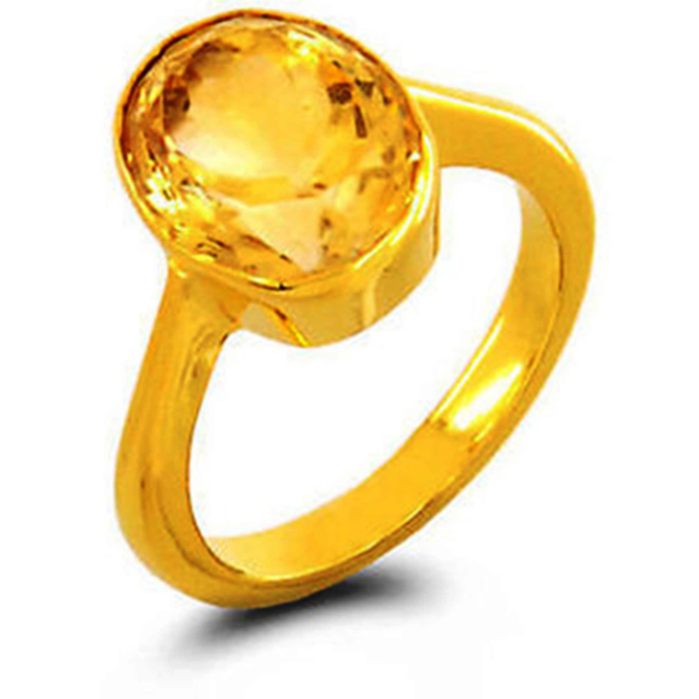 Anillo De Zafiro Amarillo Certificado/Pukhraj De 4.00 A 11.00 Quilates, Con Diseño Astrológico Panchdhatu, Para Hombres Y Mujeres. - España