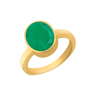 Natural Certified Emerald/Panna 4.00-11.00Ct Gemstone Copper (Panuchdhatu) Astrological Ring, Emerald Ring For Unisex By ABHAY GEMS