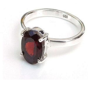 Certified Hessonite Garnet Ring: 925 Sterling Silver Unisex Gemstone