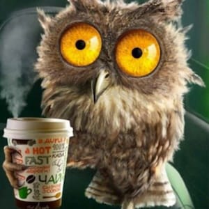 5D Diamond Painting Kit - Coffee Night Owl DIY Full SQUARE Drill - Animal Cartoon Character | FREE Worldwide Shipping