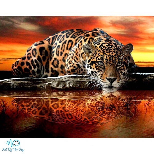 Diamond Painting Kit - DIY Full SQUARE Drill Art Resin Craft - African Animal Leopard | FREE Worldwide Shipping