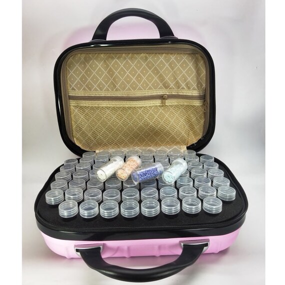 132 Slot Diamond Painting Storage Zip Craft Carry Case Handbag Accessory  With Plastic Bottles in Box Free Shipping 