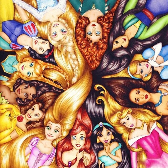 5d Diy Diamond Painting Kit Disney Princess Cartoon Etsy