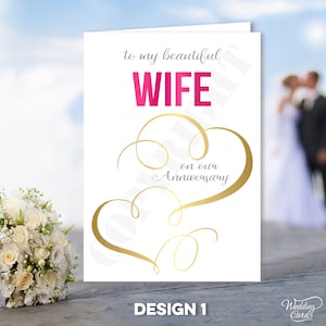 Para minha linda/adorável ESPOSA/MARIDO em nosso aniversário Cartão dobrável Orgulhoso de ser seu namorado de aniversário Casamento Noivado Aniversário