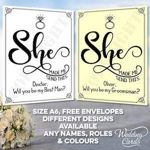 DRLE Elle m'a fait envoyer cette carte d'invitation personnalisée pour mariage Will you be my Best Man, garçon d'honneur, huissier, garçon, porteur d'alliances, invitation A6