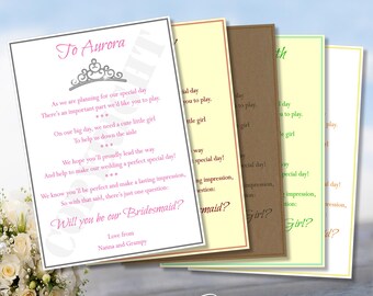 Bridesmaid Tiara Card: Personalized Wedding Invitation (A6)