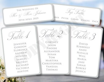 Personalized Wedding Table Place Card: Ivory, Kraft, or White
