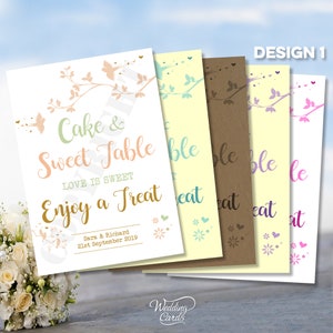 Gepersonaliseerde cadeaus en kaarten Bedanktaart Sweet Table Liefde is genieten Doopdag Help jezelf een selfie te maken Snoepkar Kaartbordje