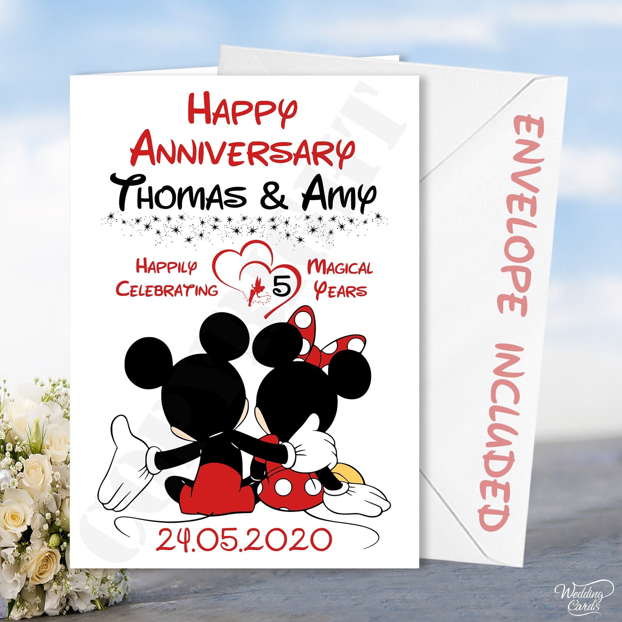 Personalised Happy Anniversary Love Husband Wife Couple Boyfriend Girlfriend Magic Celebrating Golden Ruby Wood Magical Years Together Card