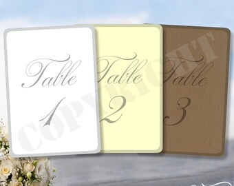 Personalized Wedding Table Number Cards: Rounded Edges, A6