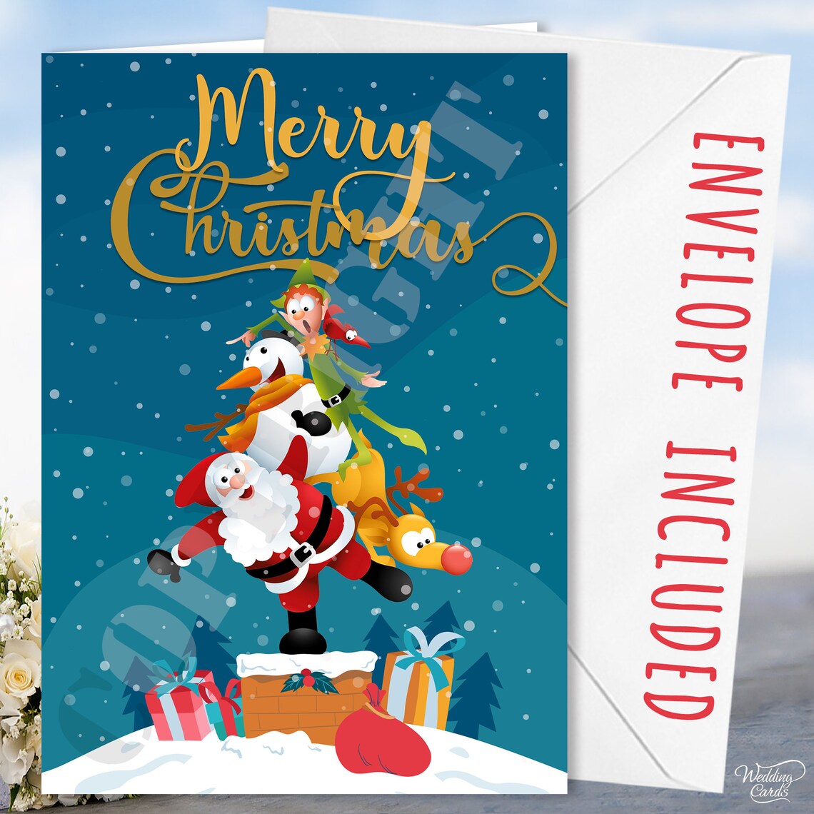 Personalised Merry Christmas Pandemic Card Santa Rudolph Elf | Etsy